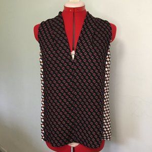 BCBGMaxAzria Mix-match Pattern Sleeveless Blouse